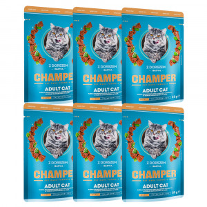 CHAMPER Kabeljau mit Basilikum - Nassfutter für Katzen - 6x85 g