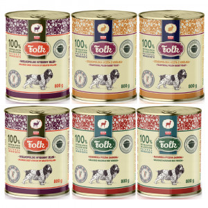 FOLK MIX 3 Geschmacksrichtungen – Nassfutter für Hunde – 6x800g