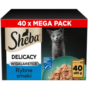 SHEBA Delicacy Fischgeschmack in Gelee – Nassfutter für Katzen – 40×85g