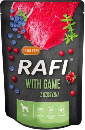 DOLINA NOTECI RAFI Nasses Hundefutter Wildfleisch, Heidelbeere, Preiselbeere 300 g