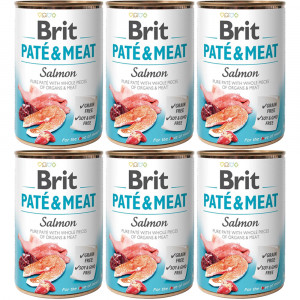 BRIT Paté & Meat Lachs - Nassfutter für Hunde - 6x400g