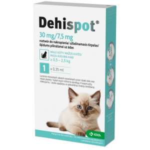 KRKA Dehispot (0,5 - 2,5kg) - tropfen gegen flöhe und zecken für katzen – 1x0.35ml