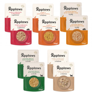 APPLAWS Cat Huhn MIX in Gelee und Brühe - Nassfutter für Katzen - 10x70g
