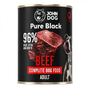JOHN DOG Pure Black Mono Rindfleisch - Nassfutter für Hunde - 400g