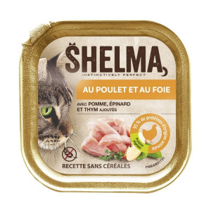 SHELMA Chicken and liver pate - nassfutter für Katzen - 100g