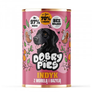 DOBRY PIES Turkey with apricot and basil - Nassfutter für Hunde - 400g