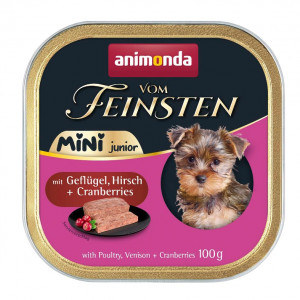 ANIMONDA Vom Feinsten Junior Mini Poultry with game and cranberries - Nassfutter für Hunde - 100g