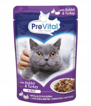 PREVITAL Turkey and rabbit in jelly - nassfutter für Katzen - 100g