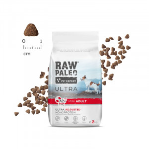 RAW PALEO Ultra Mini Adult Beef – Trockenfutter für Hunde – 2 kg