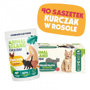 ANIMAL ISLAND Chicken in broth - nassfutter für Katzen - 40x85g