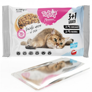 TUF TUF 2x with chicken, 2x with liver - nassfutter für Katzen - 4x100g