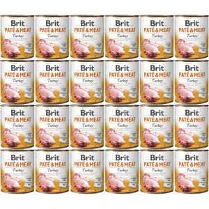 BRIT Paté & Meat Turkey - Nassfutter für Hunde - 24x800g