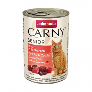 ANIMONDA Carny Senior Beef and turkey hearts - nassfutter für Katzen - 400g