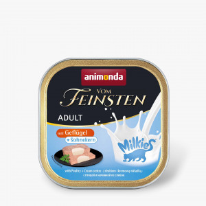 ANIMONDA Vom Feinsten Adult Milkies mit Geflügel und cremiger Füllung - Nassfutter für Katzen - 100g