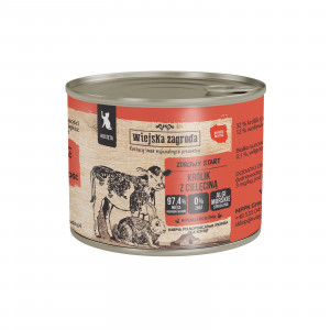 WIEJSKA ZAGRODA Rabbit with veal for kittens - nassfutter für Katzen - 200g
