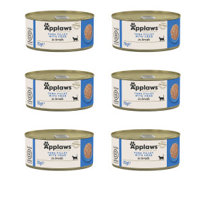 APPLAWS Tuna fillet with crab in broth - nassfutter für Katzen - 6x70g 