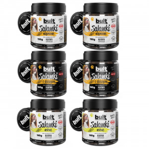 BULT Mini-Salami MIX aus 3 Geschmacksrichtungen – Hundesnack – 6x150g