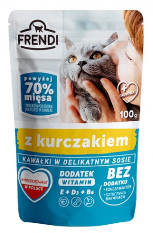 FRENDI Stücke in Soße mit Hühnchen - Nassfutter für Katzen - 100 g 