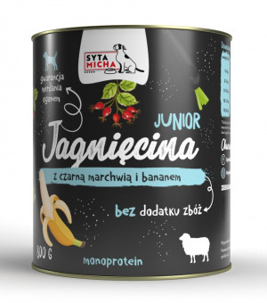 SYTA MICHA Junior Lamb with black carrot and banana - nassfutter für Hunde - 800g