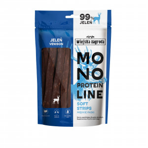 WIEJSKA ZAGRODA Monoprotein line Soft strips Deer - leckerli für hunde - 100g