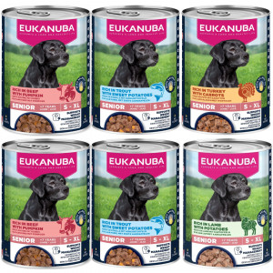EUKANUBA Life Care Senior MIX Sorten - Nassfutter für Hunde - 6x400g