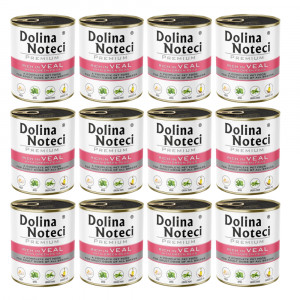 DOLINA NOTECI Premium, reich an Kalbfleisch und grünen Erbsen – Nassfutter für Hunde – 12 x 800g