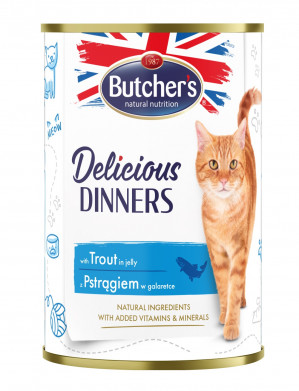 BUTCHER'S Delicious Dinners Pieces mit Forelle in Gelee - Katzennassfutter - 400g