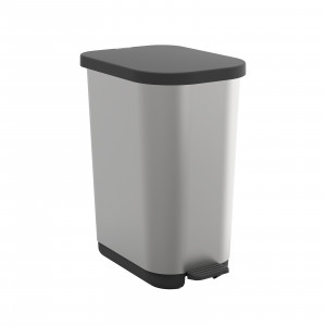ROTHO Ribo Silver - mülleimer mit pedal – 35l