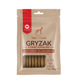 MACED Turkey snack with mint and green tea - hundekauartikel - 100g