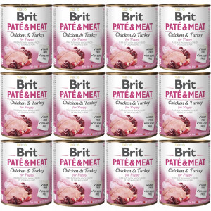 BRIT Paté & Meat Puppy Huhn - Nassfutter für Hunde - 12x800g