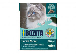 BOZITA Schellfisch in Gelee – Nassfutter für Katzen – 370 g