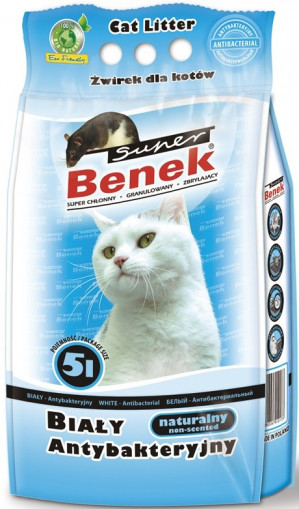 Certech Super Benek Weiß Antibakteriell - Katzenstreu Klumpend 5 l