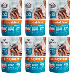 FRENDI Stückchen in Soße mit Pute - Nassfutter für Katzen - 6x100g
