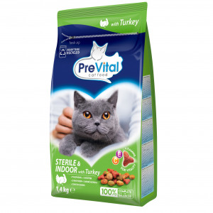 PREVITAL Sterile Turkey - trockenfutter für Katzen - 1,4kg