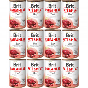 BRIT Paté & Meat Rindfleisch - Nassfutter für Hunde - 12x400g