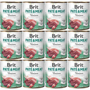 BRIT Paté & Meat Venison - Nassfutter für Hunde - 12x800g