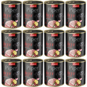 DOLINA NOTECI Piper Animals mit Rinderleber und Kartoffeln - Nassfutter für Hunde - 12x800g
