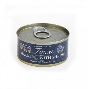 FISH4CATS Mackerel with shrimp - nassfutter für Katzen - 70g