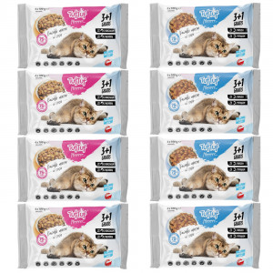 TUF TUF MIX Aromen von Fleisch und Fisch - Katzennassfutter - 8(4x100g)