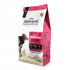WIEJSKA ZAGRODA Monoprotein Beef - trockenfutter für Katzen - 3kg
