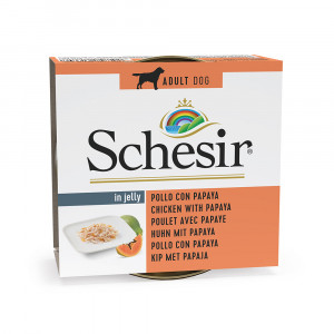 SCHESIR Chicken with papaya in jelly - Nassfutter für Hunde - 150g