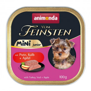 ANIMONDA Vom Feinsten Junior Mini Turkey with veal and apple - Nassfutter für Hunde - 100g