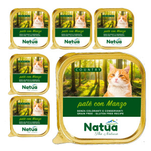 NATUA Country Rind – Nassfutter für Katzen – 6x100g