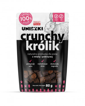 UNISZKI Crunchy Kaninchen mit Minze und Brennnessel - Snack für Hunde - 80g