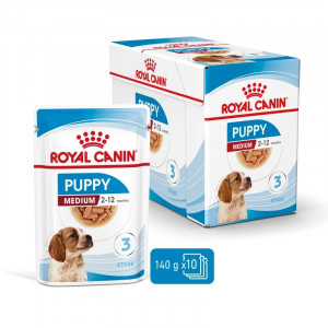 ROYAL CANIN Medium Puppy - Nassfutter für Hunde - 10x140g