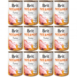 BRIT Paté & Meat Turkey - Nassfutter für Hunde - 12x400g