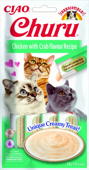 INABA Churu Chicken with Crab Recipe - Katze behandeln - 4x14 g