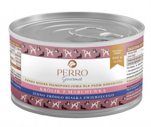 PERRO Gourmet Rabbit with carrot - nassfutter für Hunde - 200g