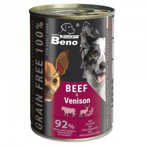 SUPER BENO Beef with venison - nassfutter für Hunde - 415g