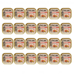 SHELMA Salmon and trout pate - nassfutter für Katzen - 24x100g